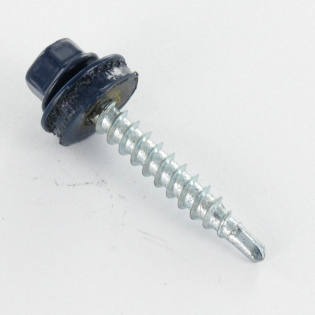 1 x Tornillo autoperforante cabeza hexagonal 4.8X35 Arandela de estanqueidad con junta de neopreno epdm Acero cincado