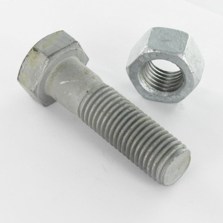 10 x Perno (vendido con tuerca) cabeza hexagonal M24X90 Clase 8.8 SB fuerte resistencia a la corrosión Acero galvanizado
