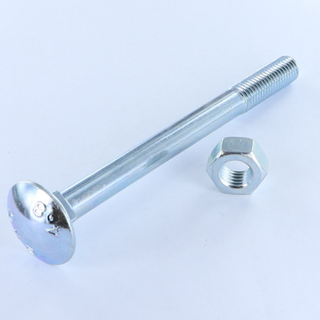 1 x Perno (vendido con tuerca) Cabeza redonda cuello cuadrado M16X320 roscado parcial Acero cincado blanco