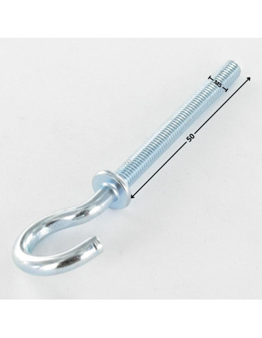 1 x Gancho metales con reborde M5X50 Acero...