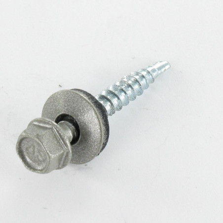 1 x Tornillo autoperforante cabeza hexagonal 4.8X35 Arandela de estanqueidad con junta de neopreno epdm Acero cincado