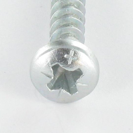 1 x Tornillo madera aglomerado VBA3 cabeza redonda Pozi 4X15 Acero cincado blanco