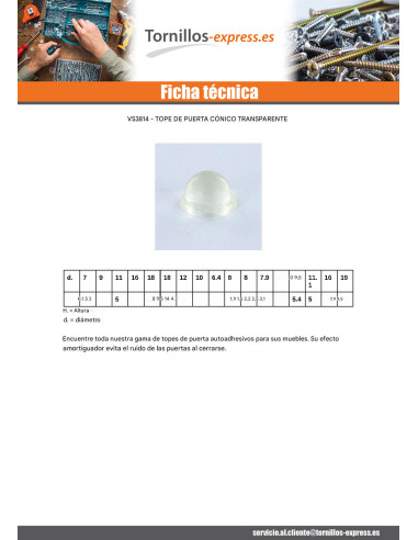 1 x Dome self-adhesive bumper 11.1X5