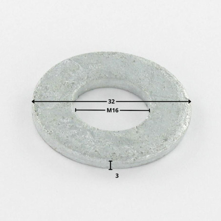1 x Arandela plano M16X32X3 M fuerte resistencia a la corrosión Acero galvanizado en caliente