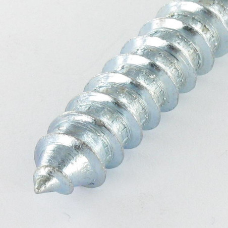 1 x Tornillo madera y metales 10X120 Clase 8.8 +PISO Acero cincado blanco