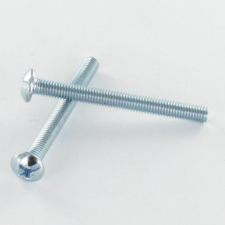 1 x Tornillo metales cabeza abombada Ancha Pozi PZ5 / ranura M6X25 Acero cincado blanco