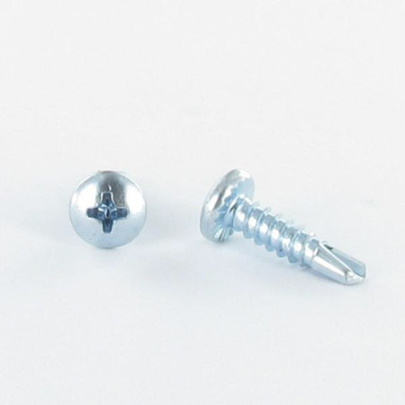 1 x Tornillo autoperforante cabeza cilíndrica abombada phillips 4.8X19 rosca chapa Acero cincado blanco