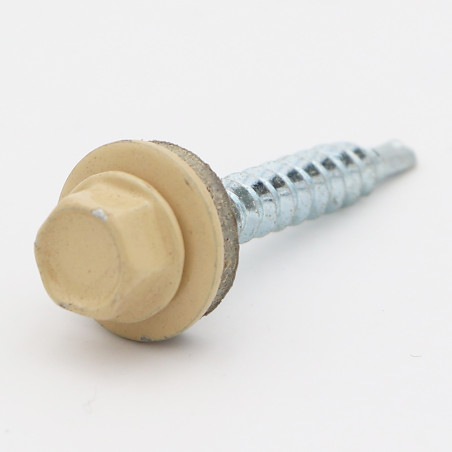 1 x Tornillo autoperforante cabeza hexagonal 4.8X35 Arandela de estanqueidad con junta de neopreno epdm Acero cincado