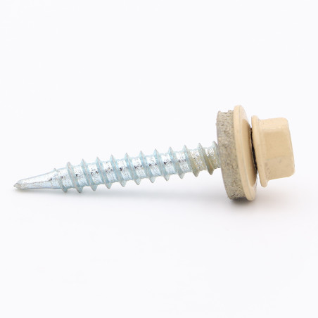 1 x Tornillo autoperforante cabeza hexagonal 4.8X35 Arandela de estanqueidad con junta de neopreno epdm Acero cincado