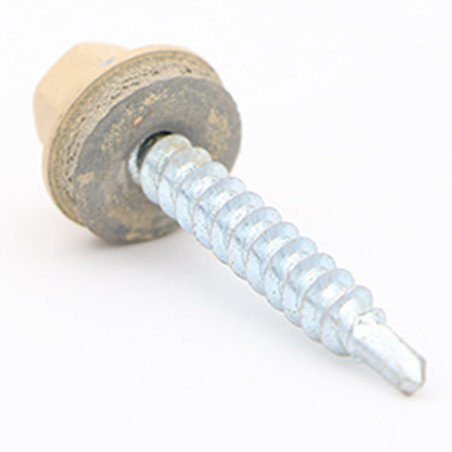 1 x Tornillo autoperforante cabeza hexagonal 4.8X35 Arandela de estanqueidad con junta de neopreno epdm Acero cincado