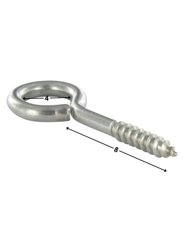 1 x Tornillo de ojo madera 2.15X8 ojo 4 Acero...