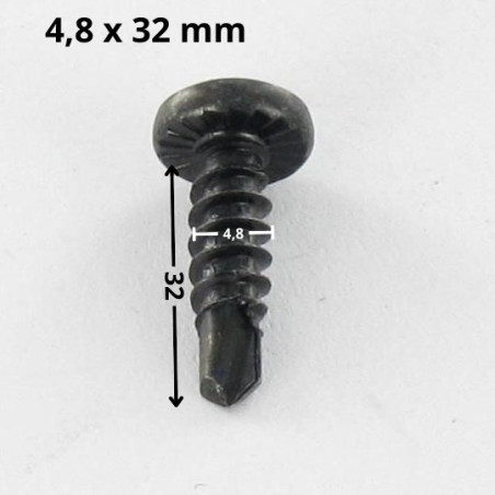 1 x Tornillo autoperforante cabeza cilíndrica abombada phillips 4.8X32 rosca chapa Acero cincado negro