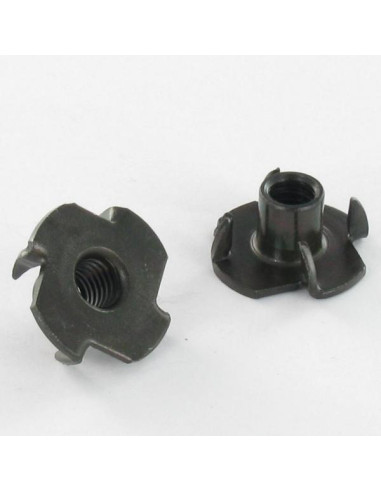 1 x Tuerca con pinchos M6 Acero cincado negro