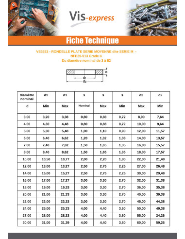 1 x Arandela plano M20X40X3 M Bicromato