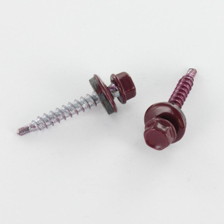 1 x Tornillo autoperforante cabeza hexagonal 4.8X35 Arandela de estanqueidad con junta de neopreno epdm Acero cincado