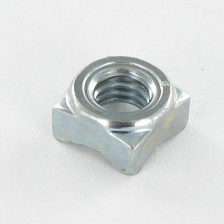 1 x Tuerca cuadrada para soldar M6 10X10X5 Acero cincado blanco