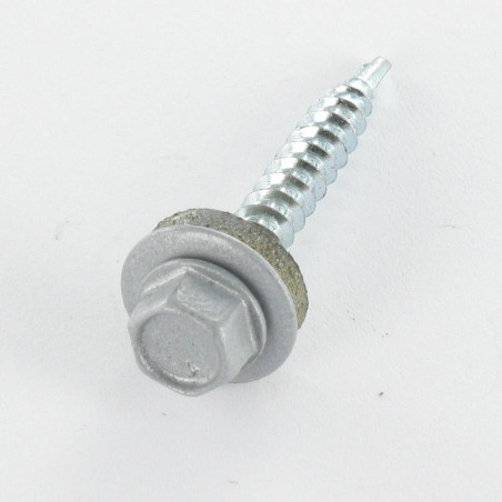 1 x Tornillo autoperforante cabeza hexagonal 4.8X28 Arandela de estanqueidad con junta de neopreno epdm Acero cincado