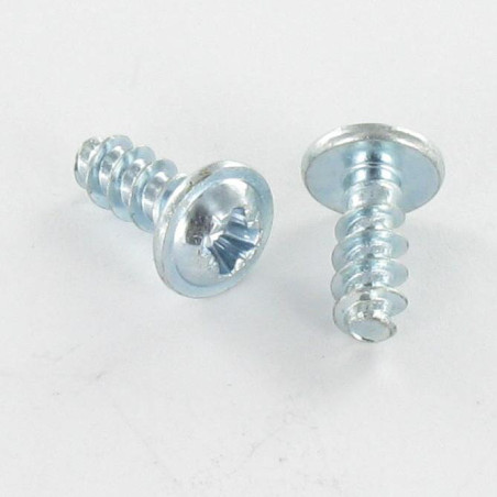 1 x Tornillo pvc poelier cabeza redonda ancha Pozi PZ4 4X30 sin punta Acero cincado blanco