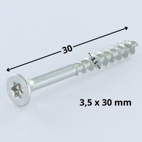1 x Tornillo Spax cabeza fresada/testa svasat TORX T20 3.5X30 roscado en 17 roscado parcial WIROX