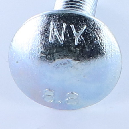 1 x Cabeza redonda cuello cuadrado M12X45 cuello bajo 3.5 Clase 8.8 Acero cincado blanco