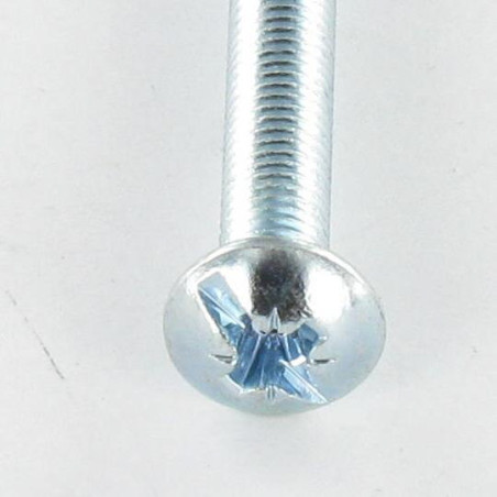 1 x Tornillo metales cabeza abombada Ancha Pozi PZ5 / ranura M6X16 Acero cincado blanco
