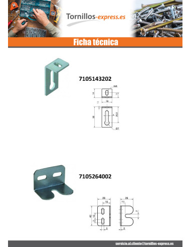 1 x Escuadra ajuste 21,5 x 17,5 x 20 2 agujeros...