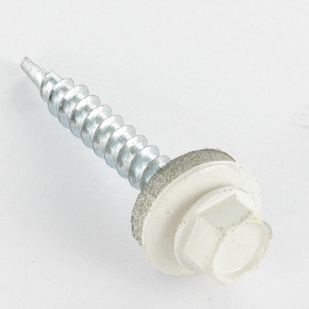 1 x Tornillo autoperforante cabeza hexagonal 4.8X35 Arandela de estanqueidad con junta de neopreno epdm Acero cincado