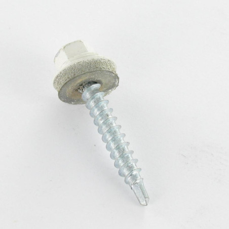 1 x Tornillo autoperforante cabeza hexagonal 4.8X35 Arandela de estanqueidad con junta de neopreno epdm Acero cincado