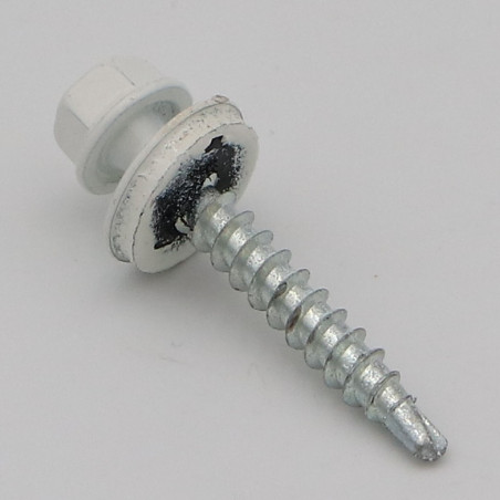 1 x Tornillo autoperforante cabeza hexagonal 4.8X35 Arandela de estanqueidad con junta de neopreno epdm Acero cincado