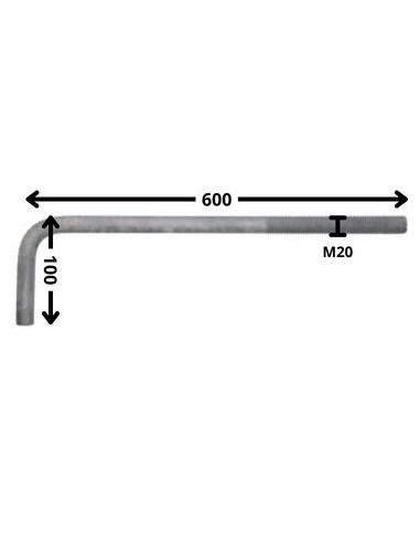 1 x Escarpia metales longitud larga M20X600...