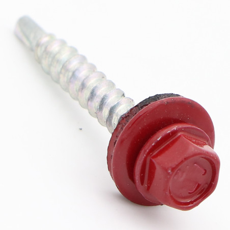 1 x Tornillo autoperforante cabeza hexagonal 4.8X19 Arandela de estanqueidad con junta de neopreno epdm Acero cincado