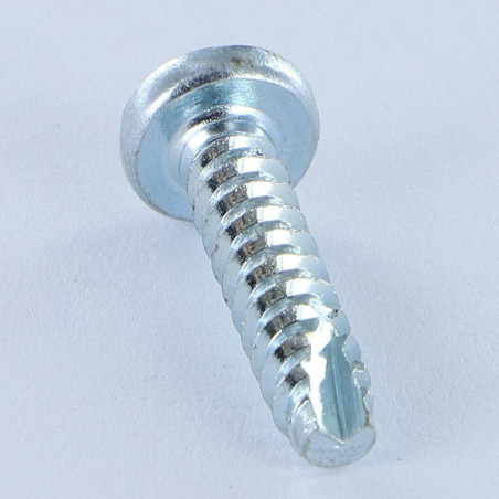 1 x Tornillo pvc cabeza cilíndrica abombada Pozi 3.5X 5/8 cut punta antihendidura tipo 17 Acero cincado blanco
