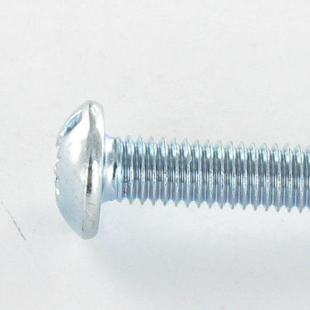 1 x Tornillo metales cabeza abombada Ancha Pozi PZ5 / ranura M8X40 Acero cincado blanco