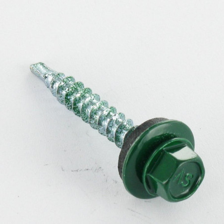 1 x Tornillo autoperforante cabeza hexagonal 4.8X19 Arandela de estanqueidad con junta de neopreno epdm Acero cincado