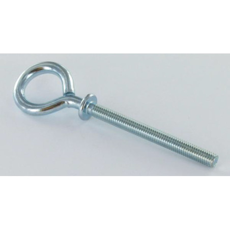 1 x Tornillo de ojo metales con reborde 6X70 Acero cincado blanco