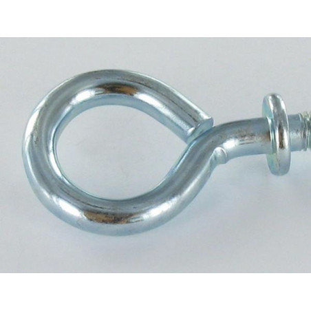 1 x Tornillo de ojo metales con reborde 6X70 Acero cincado blanco