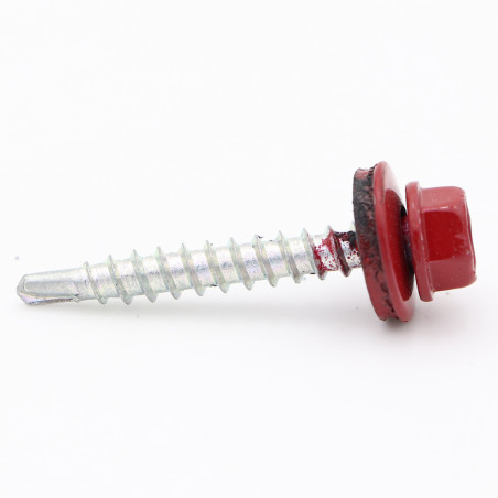 1 x Tornillo autoperforante cabeza hexagonal 6.3X80 Arandela de estanqueidad con junta de neopreno epdm Acero cincado