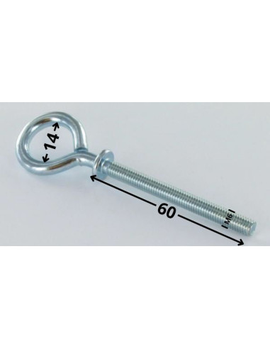 1 x Tornillo de ojo metales con reborde 6X60...