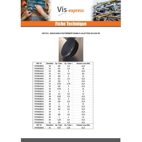 1 x Tapón de tubo redondo diámetro exterior 32 interior 28-30.4 polietileno negro