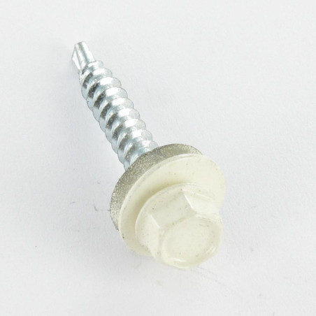 1 x Tornillo autoperforante cabeza hexagonal 4.8X35 Arandela de estanqueidad con junta de neopreno epdm Acero cincado