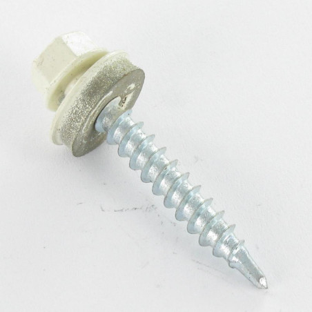 1 x Tornillo autoperforante cabeza hexagonal 4.8X35 Arandela de estanqueidad con junta de neopreno epdm Acero cincado