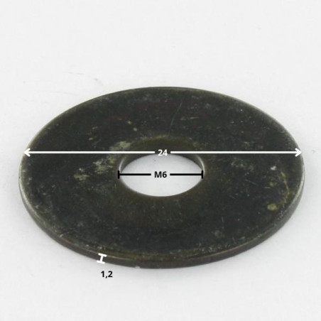 1 x Arandela plano M6X24X1.2 LL Acero cincado negro