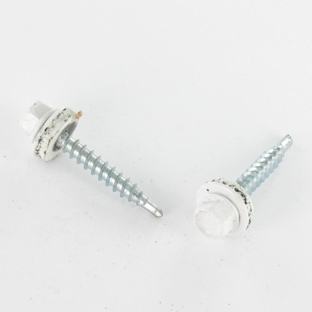 1 x Tornillo autoperforante cabeza hexagonal 4.8X35 Arandela de estanqueidad con junta de neopreno epdm Acero cincado