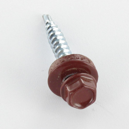 1 x Tornillo autoperforante cabeza hexagonal 4.8X35 Arandela de estanqueidad con junta de neopreno epdm Acero cincado