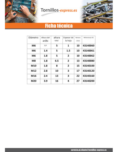 1 x Tuerca hexagonal para chapa Acero cincado...