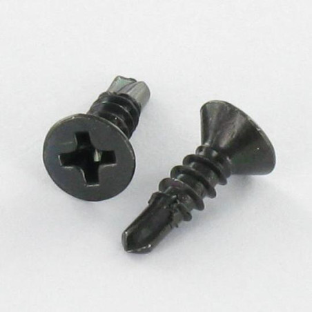 1 x Tornillo autoperforante cabeza fresada/testa svasat phillips 4.2X13 rosca chapa Acero cincado negro