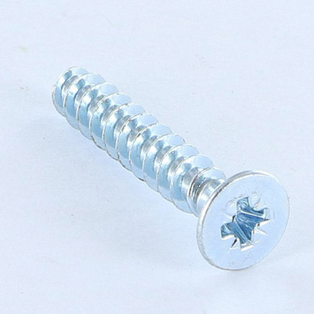 1 x Tornillo pvc cabeza fresada/testa svasat Pozi 5X30 Varilla roscada 30 grado Acero cincado blanco
