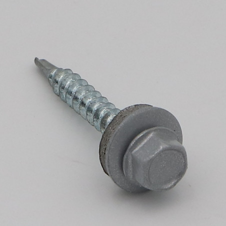 1 x Tornillo autoperforante cabeza hexagonal 4.8X35 Arandela de estanqueidad con junta de neopreno epdm Acero cincado