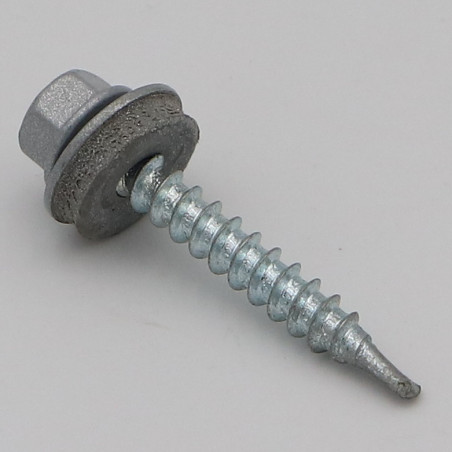 1 x Tornillo autoperforante cabeza hexagonal 4.8X35 Arandela de estanqueidad con junta de neopreno epdm Acero cincado