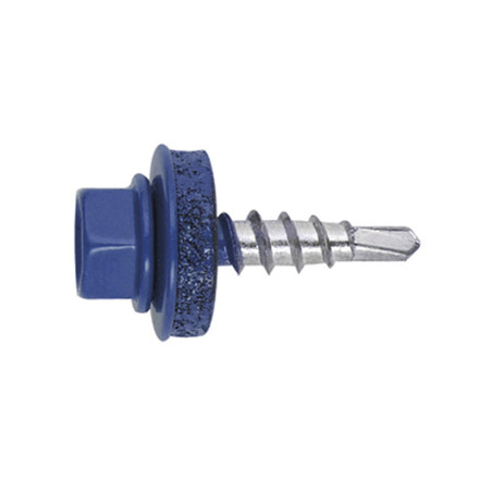 1 x Tornillo autoperforante cabeza hexagonal 4.8X35 Arandela de estanqueidad con junta de neopreno epdm Acero cincado